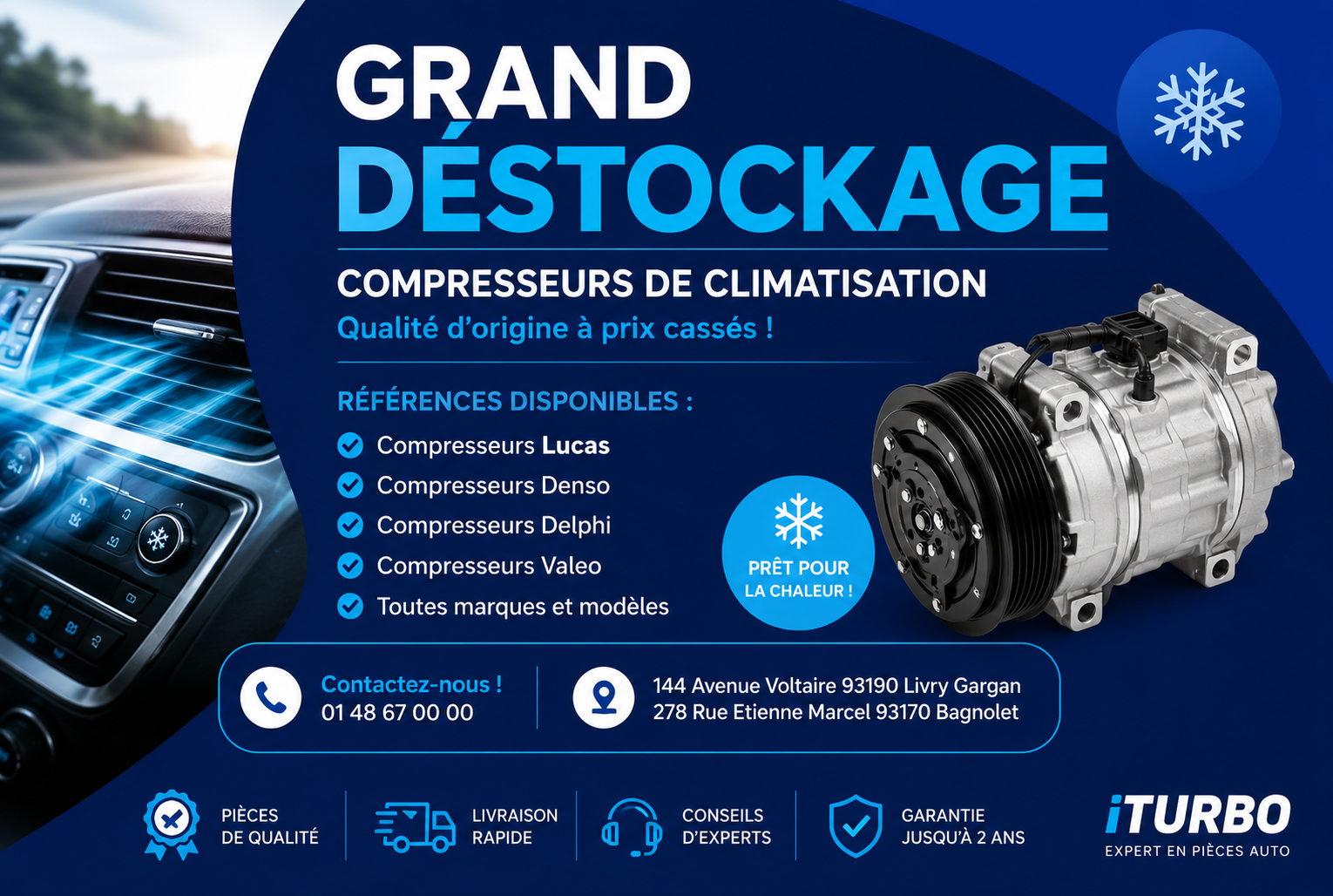 Grand déstockage compresseurs de climatisation